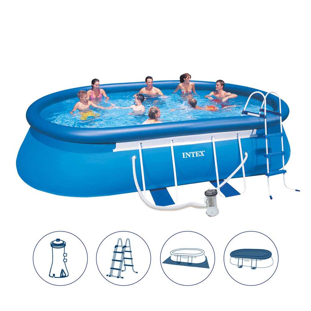 Bovengronds ovale zwembad Intex 26192 ex 28192 Frame 549x305x107 Intex zwembad stoel Eenvoudig te monteren op intex frame